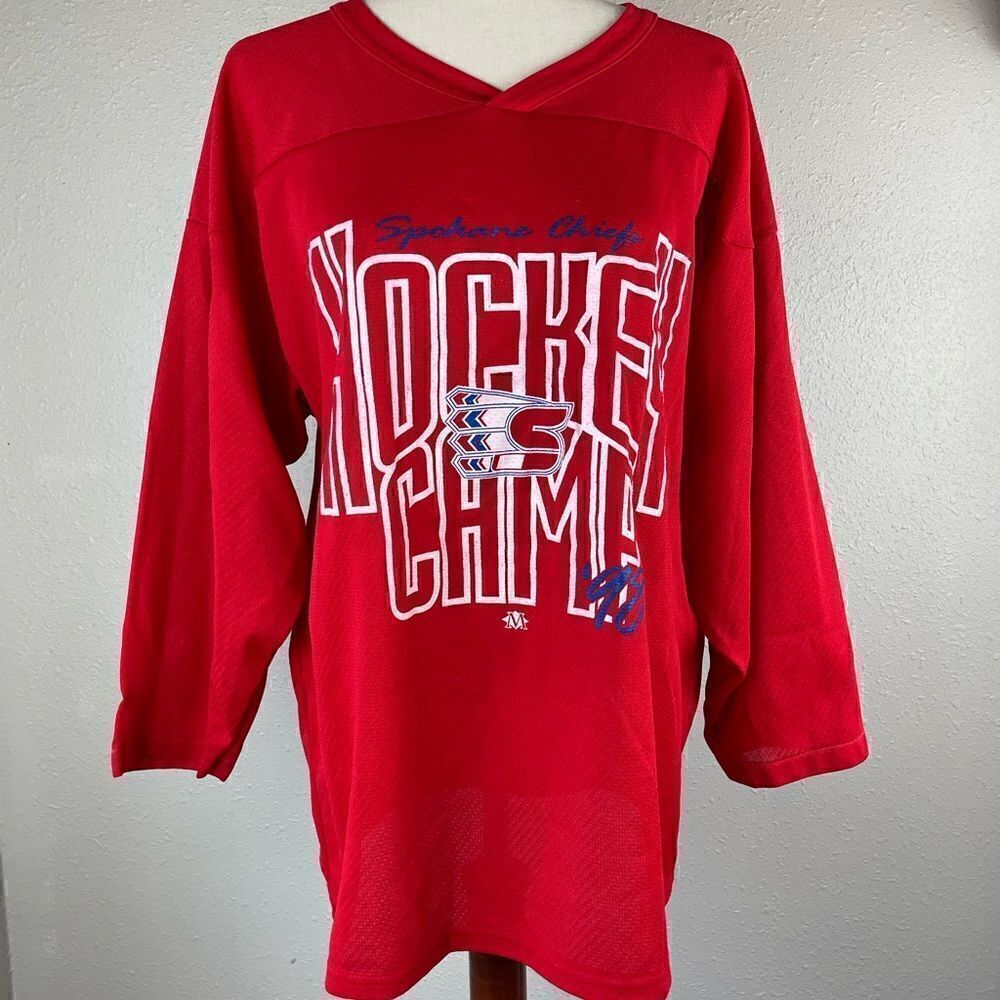 Vintage Spokane Chiefs 1998 Champs Hockey Jersey EUC